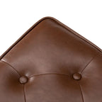 Set of 2 22W Leatherette Button-tufted Foot Stools Ottomans