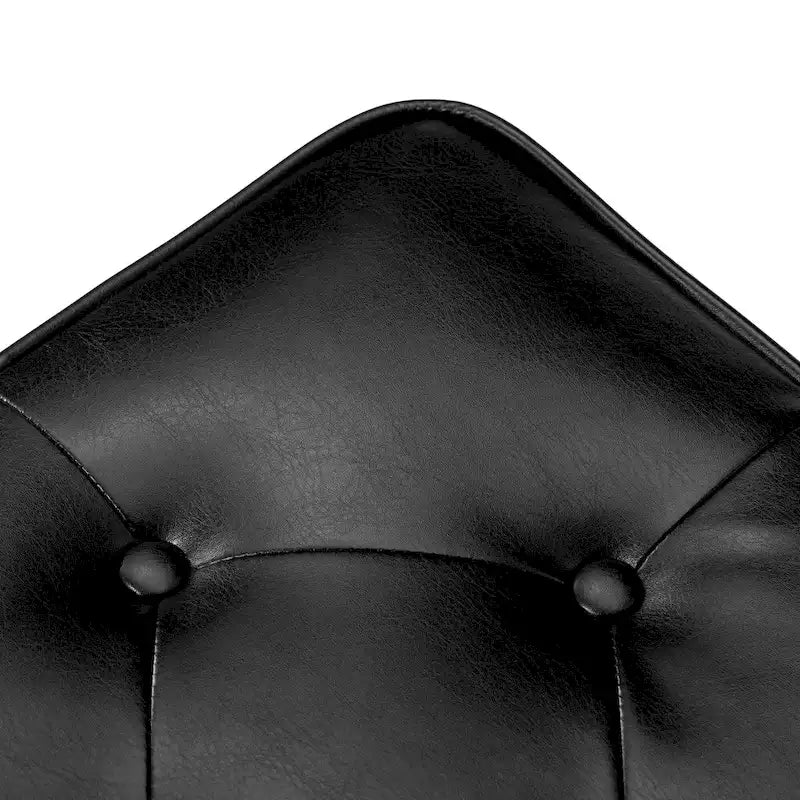 Set of 2 22W Leatherette Button-tufted Foot Stools Ottomans